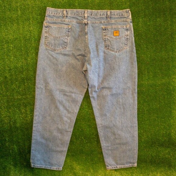 CARHARTT RELAXED FIT BS17 MENS JEANS LIGHT BLUE DENIM 44X30 WORK OUTDOOR - Picture 4 of 6